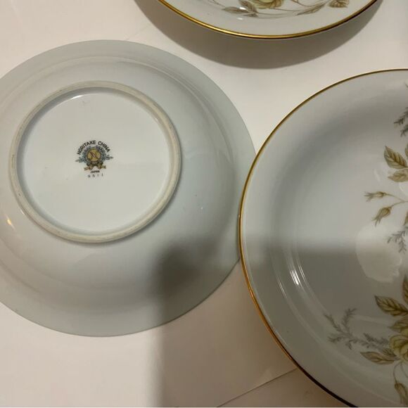 il_fullxfull.1418703614_d9mg.jpg Noritake 5511 Salad Soup Bowls floral gold trimmed  Set 4  Vintage 7.5” G13